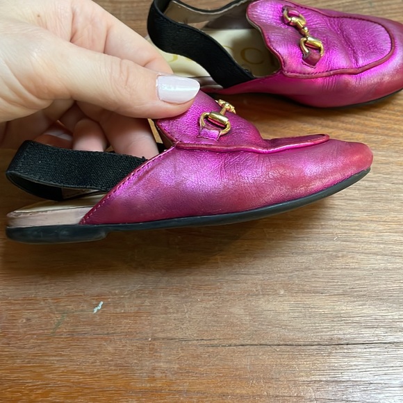 Gucci Kids princetown’s  -Children's Princetown metallic leather mule/ loafer - Picture 14 of 17